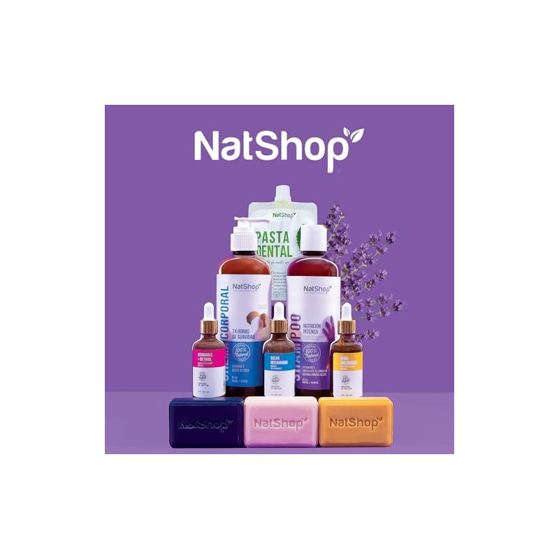 NATSHOP Shampoo Anticaspa Natural de Flor de Campo 500ml Controla