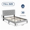 Full Size Platform Bed Frame with Upholstered Headboard, Button Tufted