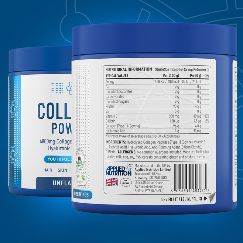 Applied Nutrition Collagen Peptides Powder - Hydrolysed Bovine Collagen Protein,