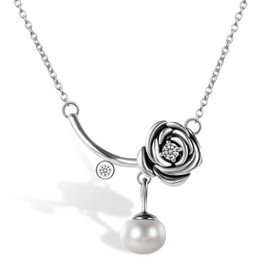 OIDEA Women's Necklace 925 Sterling Silver: Heart Infinity Tree of Life Pearl Pendant with Zirconia Chain Made of Real Silver 925 Bangle Elegant Gift for Women Mother Valentine's Day Anniversary Day,