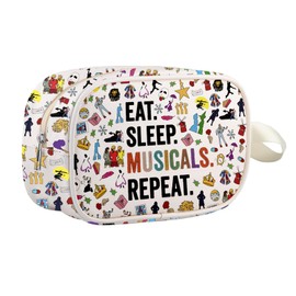 Musical Lover Gift Theatre Musical Lover Actor Actress Encourage Gift Drama Comedy Fans Makeup Zipper Pouch (eat Sleep mb ca)