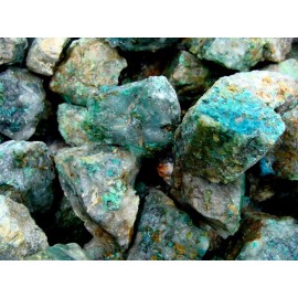 2000 Carat Lots of Unsearched Natural Chrysocolla Rough + FREE faceted gemstone