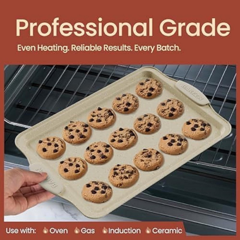 BAKKENMASTER 18-Piece Deluxe Nonstick Carbon Steel Bakeware Set - Professional