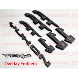 Unbranded Overlay Matte Black Door Rear AT4 Yukon Emblems 2021-2022 GMC Yukon Yukon XL