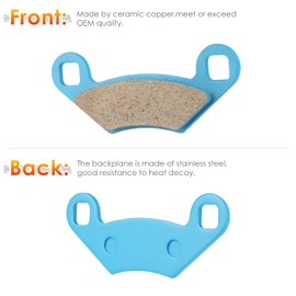 Front & Rear Ceramic Brake Pads Set for Polaris RZR 2008-2014 800, 2012-2019 570, 2009-2014 S 800, 4 sets Front and Rear Brake Pads