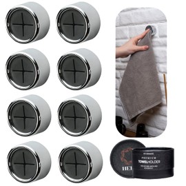 HEFA Towel Hooks, Towel Holder, Dish Towel Holder, Kitchen Organization, Kitchen Towel Hook, Kitchen Towel Holder, Hand Towel Holder, Kitchen Gadgets 8 Pack Eco, Chrome