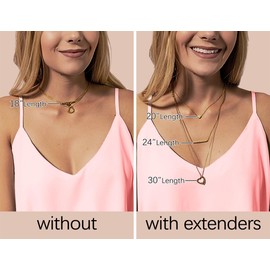 ASHINE Summer Silver Chain Necklace for Women Extender Bracelet Sterling Silver Jewelry Making Lobster Clasp Anklet Adjustable Gold (Silver, 1, 2, 3 inches)