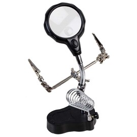 Third Hand + Illuminated Magnifier, Magnifying Lamp & Third Hand Tool, for Use with Soldering