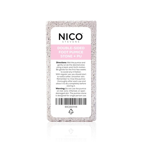Nico Stevens Pumice Stone + PU for Feet & Hands - Effective Callus Corn Remover for Dead Hard Skin, Dry Cracked Heels - an Exfoliating Pumice Stone for Men & Women – Professional Pedicure Tool (Pink)