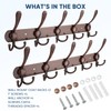 TICONN Wall Mounted Coat Rack, Five Heavy Duty Tri Hooks