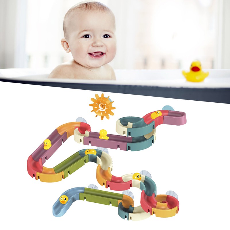 Shower Track Toy Cute Duckling Baby Bath Track Slide Toys