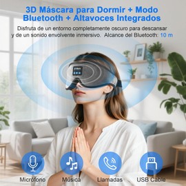 Antifaz para Dormir con Audifonos y Contorno 3D, Blackout y Noise Canceling