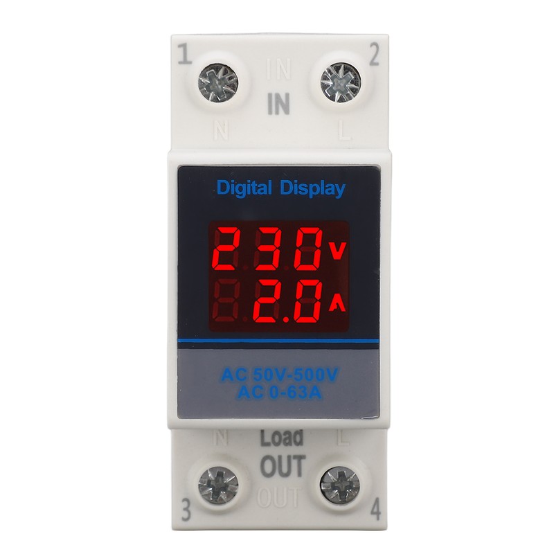 Voltage Current Meter Din Rail Double Display Display Monitor Single
