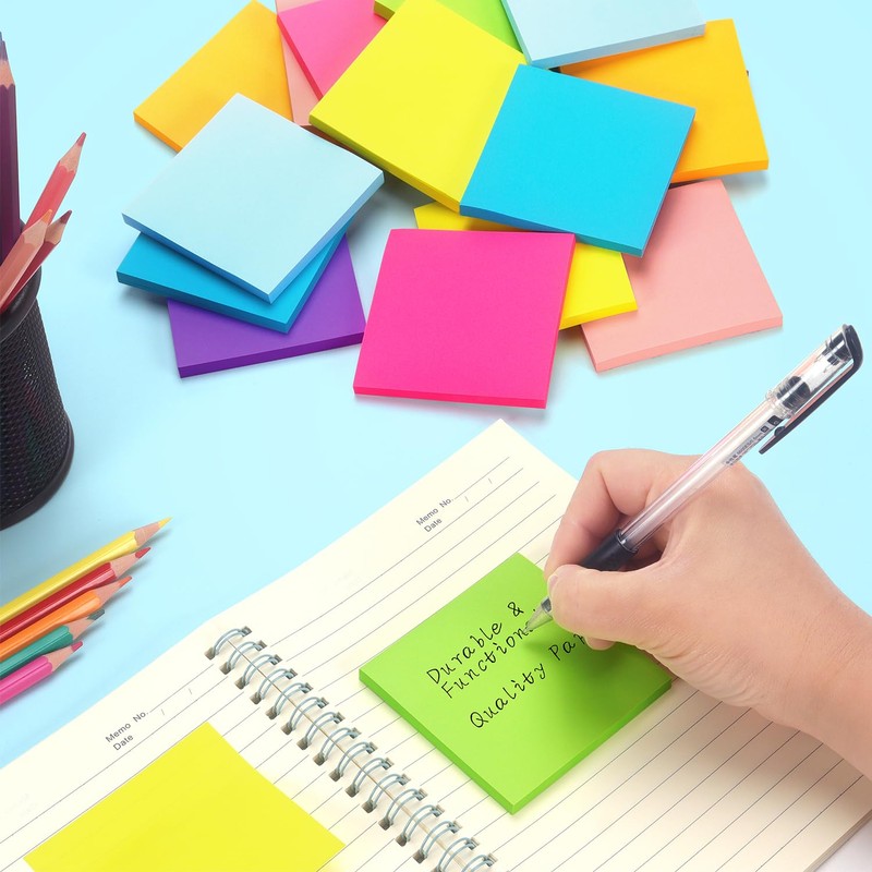 Early Buy Sticky Notes 8 Bright Color 8 Pads Self-Stick