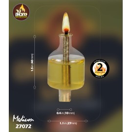 Pre-Filled Menorah Oil Cup Candles - Hanukkah Ohr Lights - 100% Olive Oil with Cotton Wick in Glass Cup - Medium Size, 36 per Pack, Burns Approx. 2 1/2 Hrs