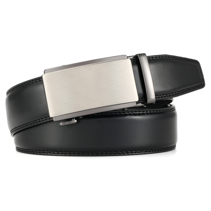 guvoosm Men's Leather Automatic Belt Business Suit 3.5 cm Width,
