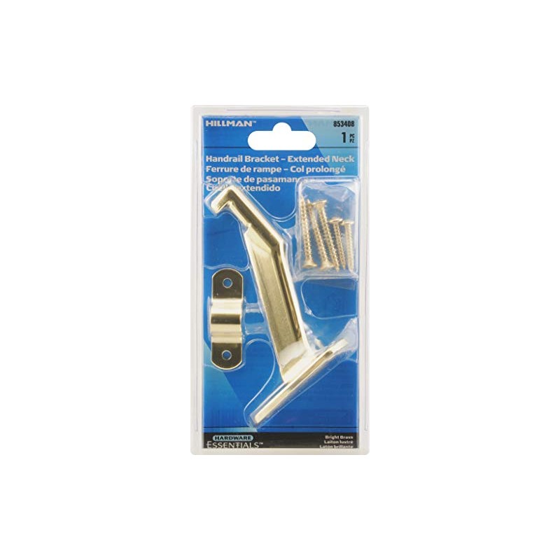 Hardware Essentials 853408 Extended Neck Handrail Brackets Brass