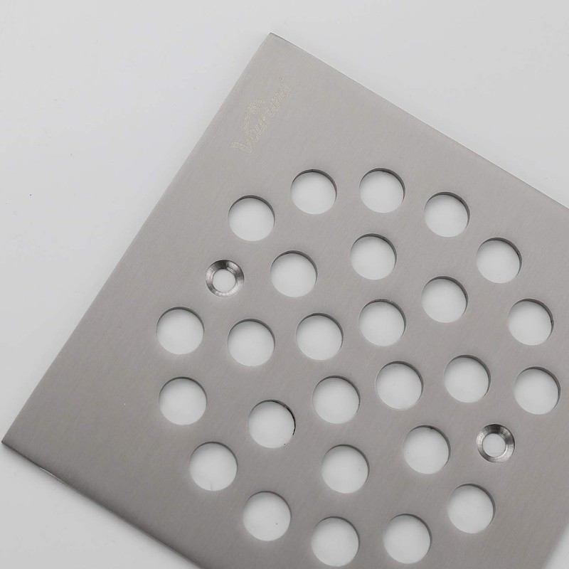 VOURUNA Square 4-1/4(4.25) inch Screw-in Shower Floor Drain Grate Strainer