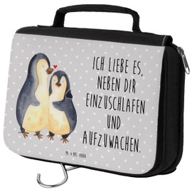 Mr. & Mrs. Panda Kulturbeutel Pinguine Einschlafen - Geschenk, Mitbringsel, Herren, Jahrestag, Ehefrau, Kulturtasche, Liebe, Kosmetiktasche,
