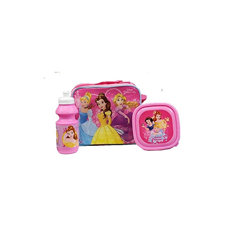 Kids Character 3pcs Lunch Bag Set for School (Princess)