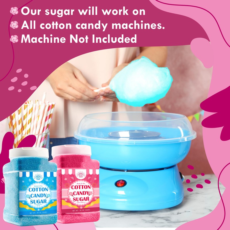 Cotton Candy Floss Sugar Package of 2ct-(Pink Vanilla and Blue