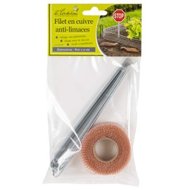 La cordeline Barrier Anti-Limace Copper Netting 2cm x 8m with 8 Pegs Galvanised Metal CJN12A