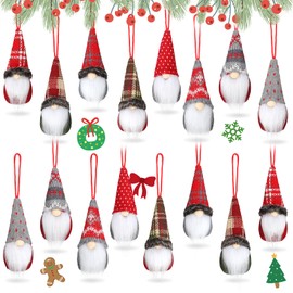 Kasyat Christmas Swedish Gnomes Ornaments Handmade Plush Tomte Gnome Ornaments Tree Hanging Gnomes with Hat and Beard Scandinavian Swedish Santa Elf Doll Sets for Christmas Decor 8 Styles (16 Pieces)