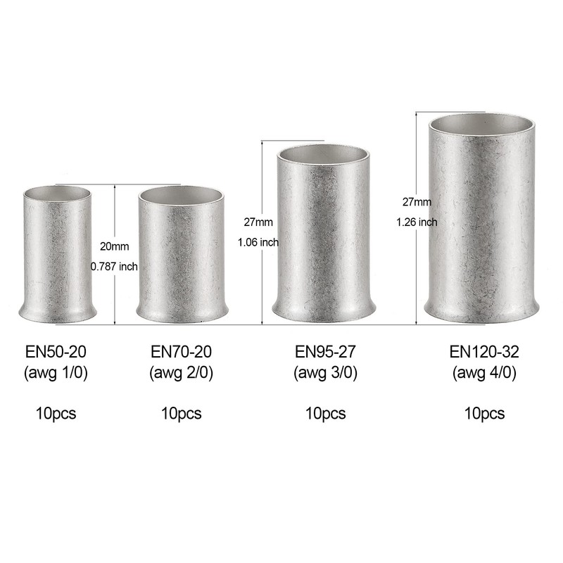 ROCKDIG 40PCS 4/0 3/0 2/0 1/0 Gauge Tinned Copper Wire