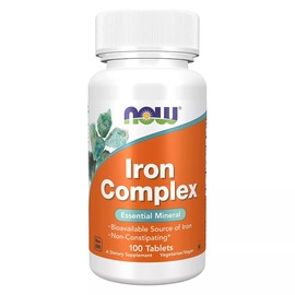 2 x NOW Iron Complex Non Constipating Essential Mineral 100 Tablets