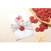 Yoption Rose Wax Seal Stickers, 50 Pack Metallic Red Self