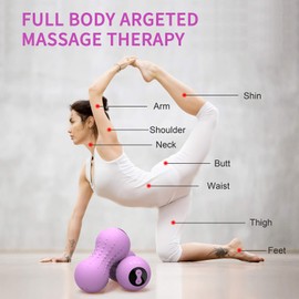 Maxgia Heating Electric Peanut Massage Ball with 5 Modes, Fascia Ball for Trigger Point Therapy, Deep Tissue Massage, Myofascial Release and Sports Recovery (Purple)