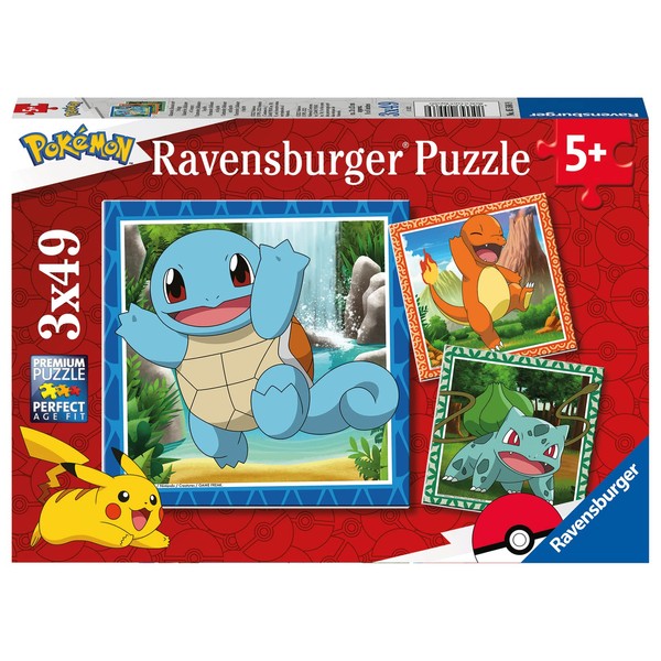 Ravensburger Classic Pokemon Jigsaw Puzzles for Kids Age 5 Years Up - 3X 49 Pieces