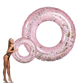Pool Inflatables Swimming Ring Rubber Rings for Kids Adults,90cm Pink Sequins Inflatable Pool Water Toys,Inflatable Pool Floats Swim Tubes Rings for Girls Boys Women Men Summer Party Beach Water Sport