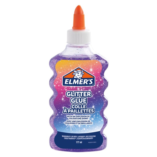 Elmer's Vinyl Glitter Glue, Washable and Suitable for Children, Great for Making Slime, Purple, 1 Piece