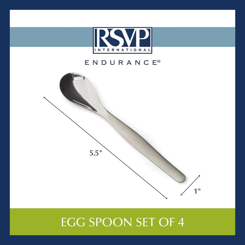 RSVP International Poached Egg Spoon, 4 Piece Set Multipurpose Use