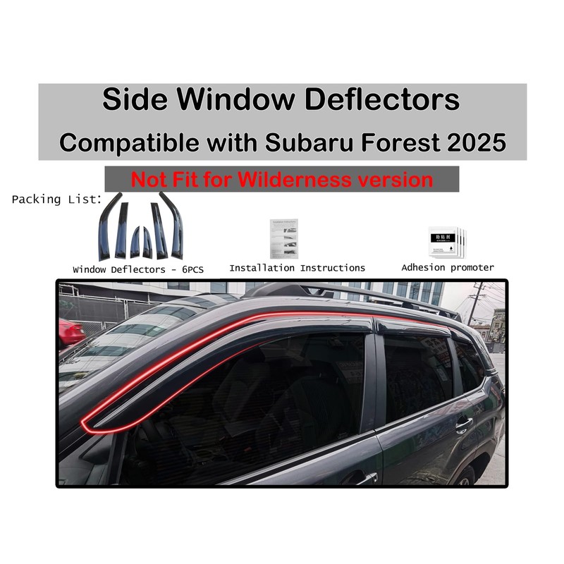 Lyemer 6PCS Window Deflectors Rain Guards for Subaru Forester 2025
