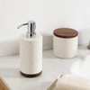 Motifeur Bathroom Accessories Set, 5-Piece Ceramic and Wood Bath Accessory
