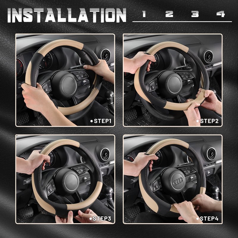 SEG Direct Car Steering Wheel Cover for Prius Civic 14-14.25
