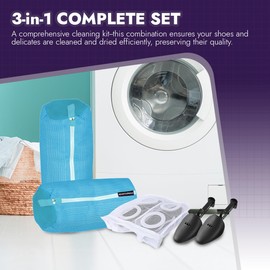 Wash Express Shoe washing machine bag and dryer kit (Light Blue)