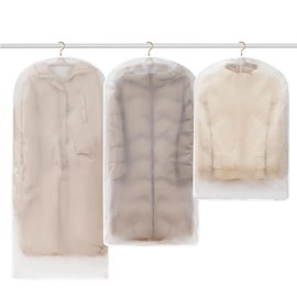 Cxqbsmy Down Jacket Compression Storage Bag, 3Pcs Hanging Compressible Clothing Dust Cover, Space Saver Bag for Clothing, Suits and Jackets, Closet Organizers, Set of 3 (1 Long, 1Medium,1 Short)