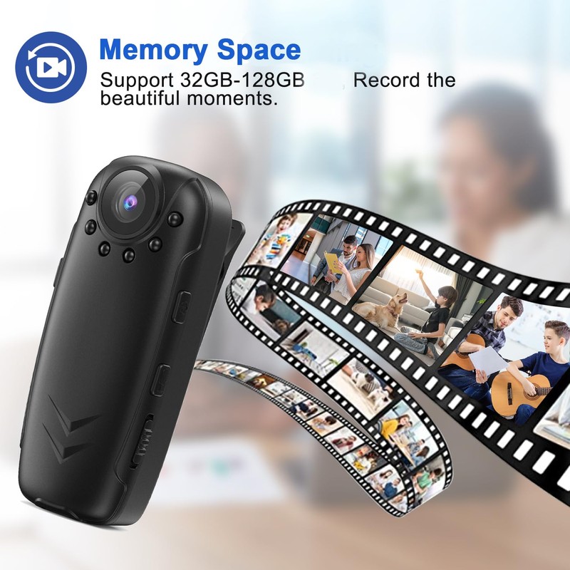 Body Camera, 1080P Police Camera Video and Motion Detection Night
