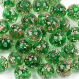 20PCS Green Glass Beads,DIY 8mm Rould Bead Gemstone Loose Beads Bracelet Making Kit Suitable for Necklace Ring Making,DIY, Art and Craft Gifts