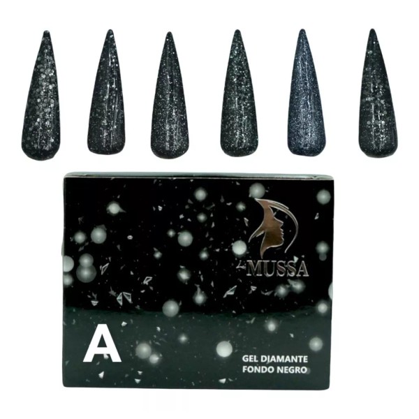Lé Mussa Gama Gel Uv Uñas Efecto Diamante Dark Fondo