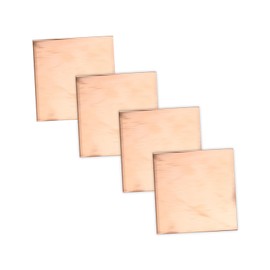 KLEHOPE Copper Sheet, 4 Pieces Brass Sheet, Copper Sheet 0.8mm,(50×50mm) 99% Pure Copper Sheet, Copper Plate, Copper Sheeting for Crafts, Art Project, Electrical Equipment
