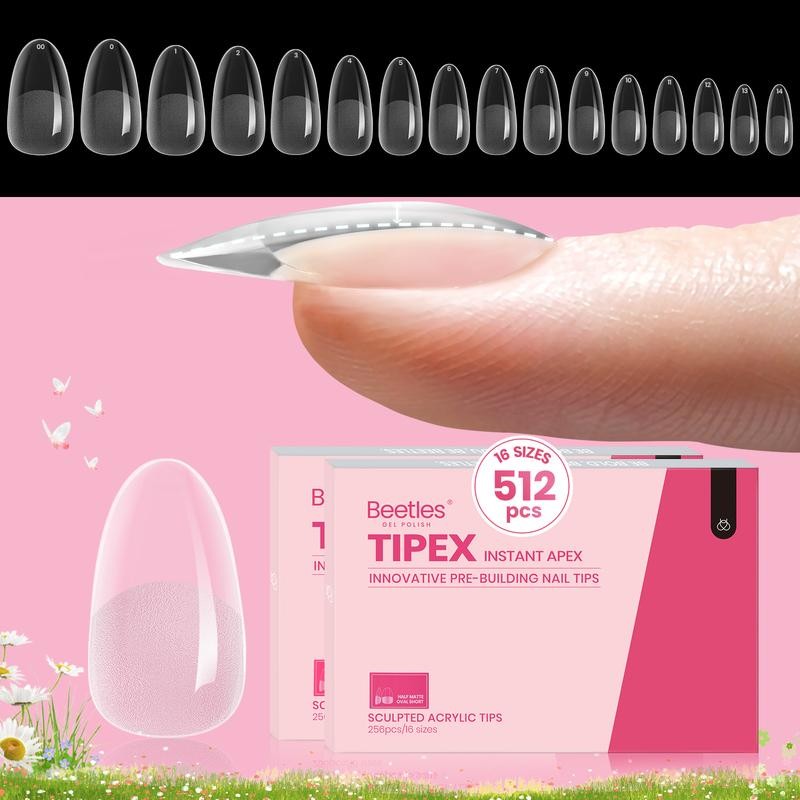 Beetles Tipex Instant Apex Nail Extension Tips Kit Almond/Coffin/Square/Oval/Stiletto/Squaoval Shape