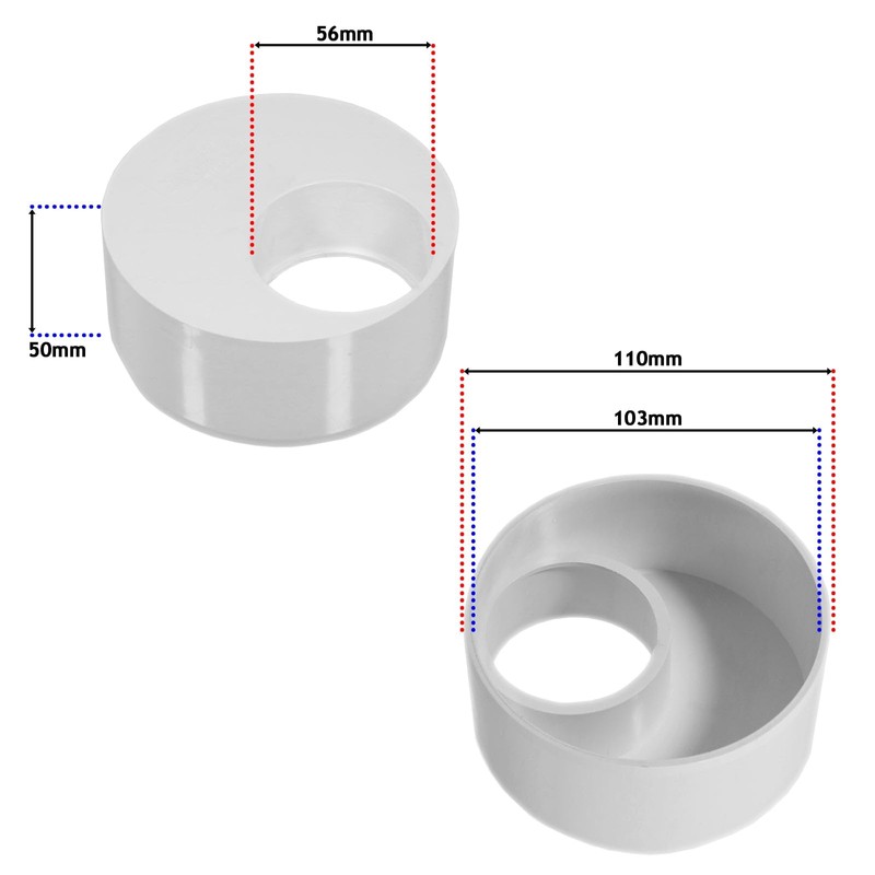 Spares2go 110mm to 56mm (50mm) Solvent Weld Soil System Waste