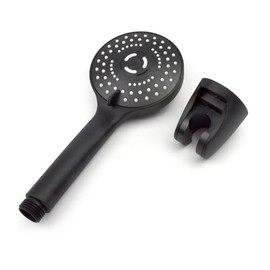 Black Round Handheld Shower Head with Holder – 3 Settings for a Stylish and Functional Bathroom Upgrade