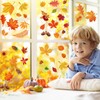 Whaline 124Pcs Fall Window Clings Colorful Maple Leaves Pumpkin Pine