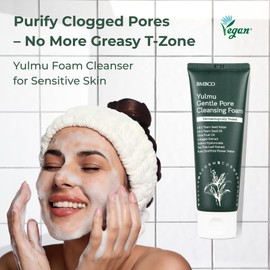 BMBCO Gentle Pore Cleansing Foam for Sensitive Skin – Yulmu Vegan Face Wash with Natural Surfactants & Hydrating Formula, 120g