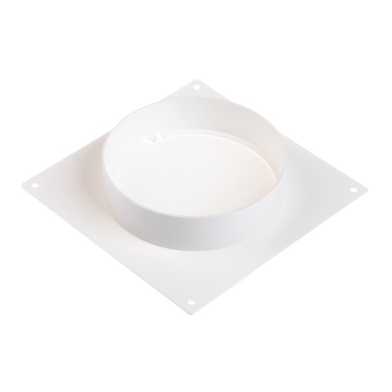 Wall Flange 125 mm with Backflow Flap PVC Connector Round